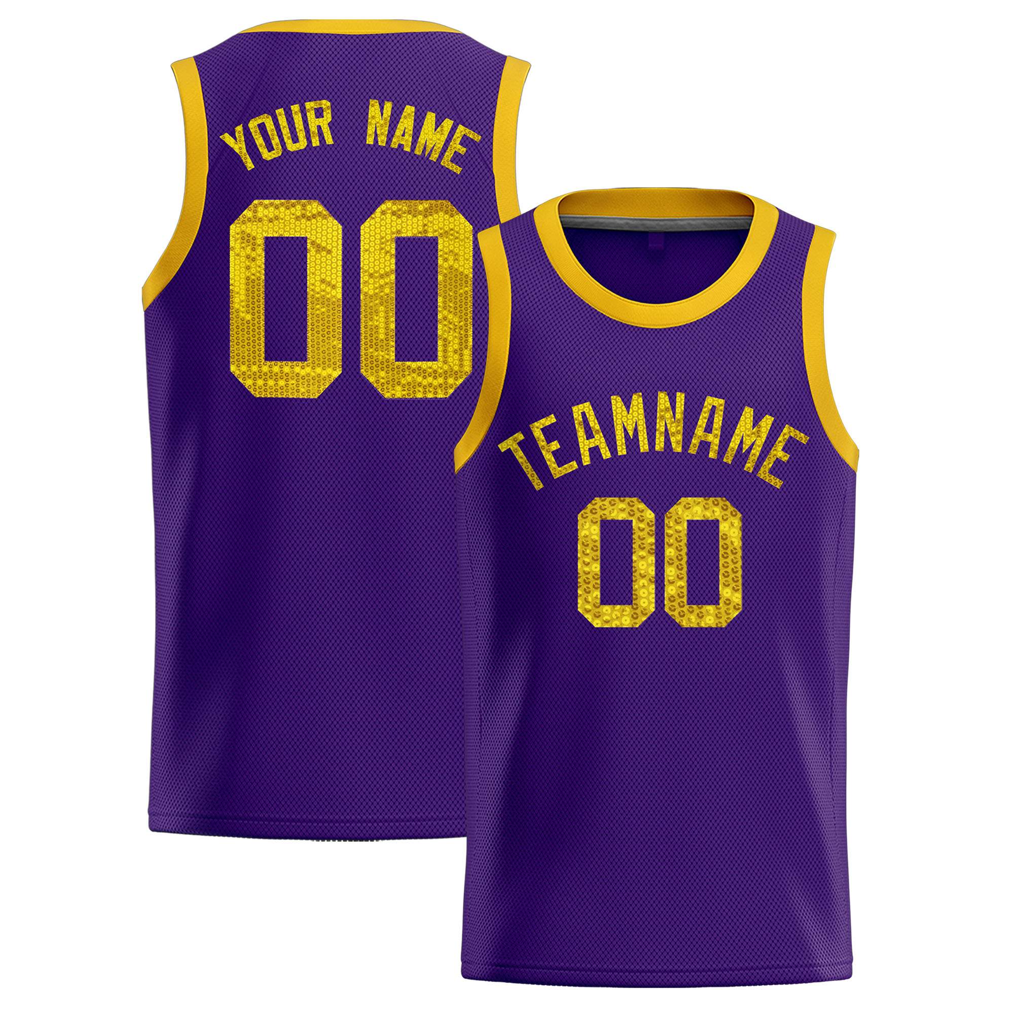 Custom Purple Sequined Tops Athletic Basketball Jersey|KXKSHOP