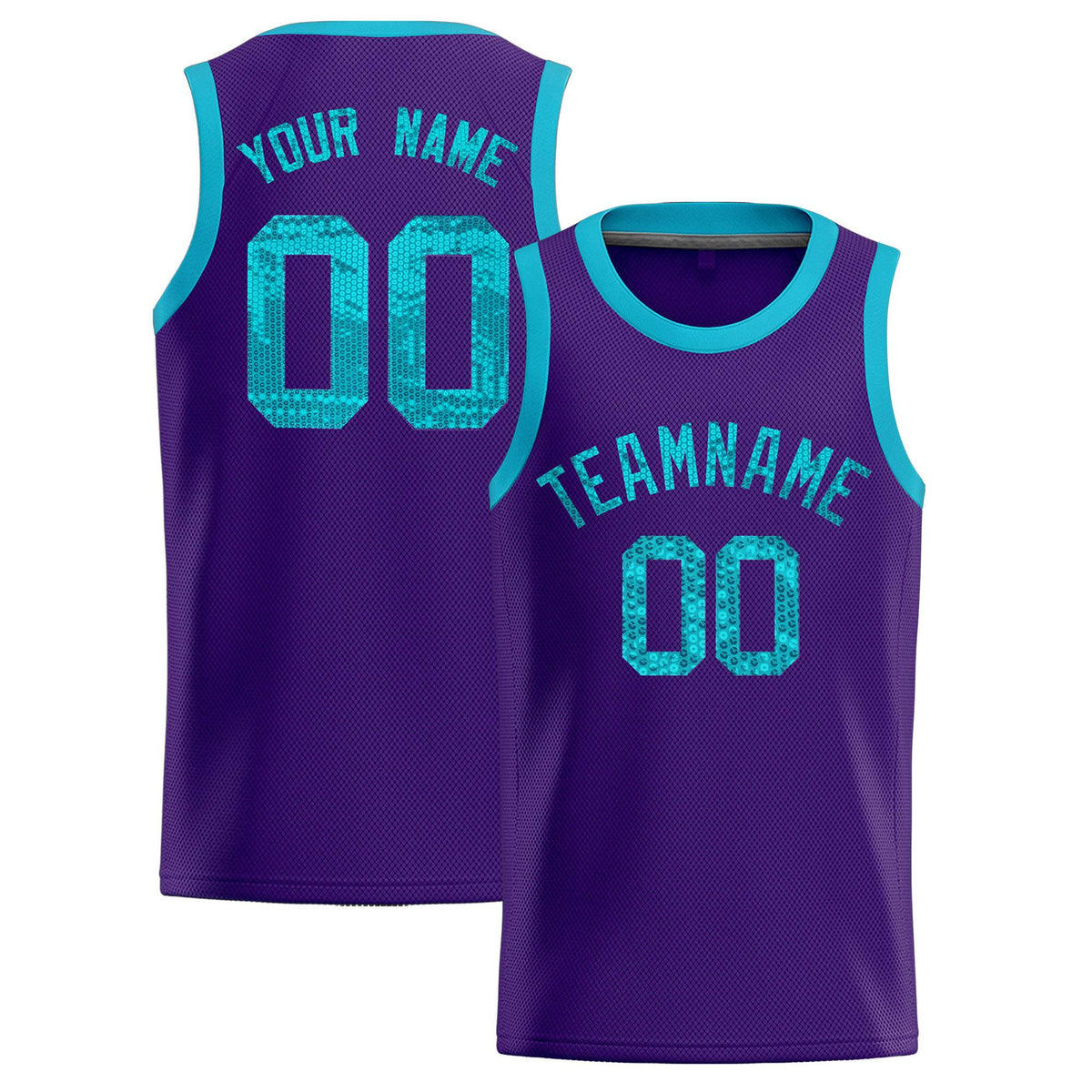 Custom Purple Sequined Tops Athletic Basketball Jersey|KXKSHOP