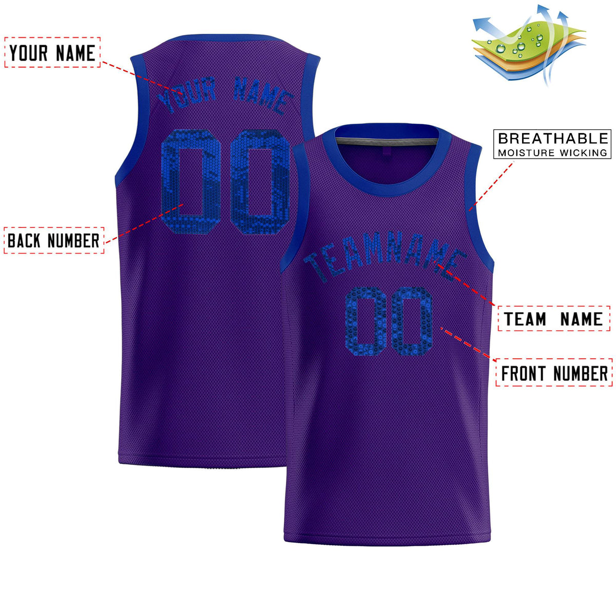 Custom Purple Sequined Tops Athletic Basketball Jersey|KXKSHOP