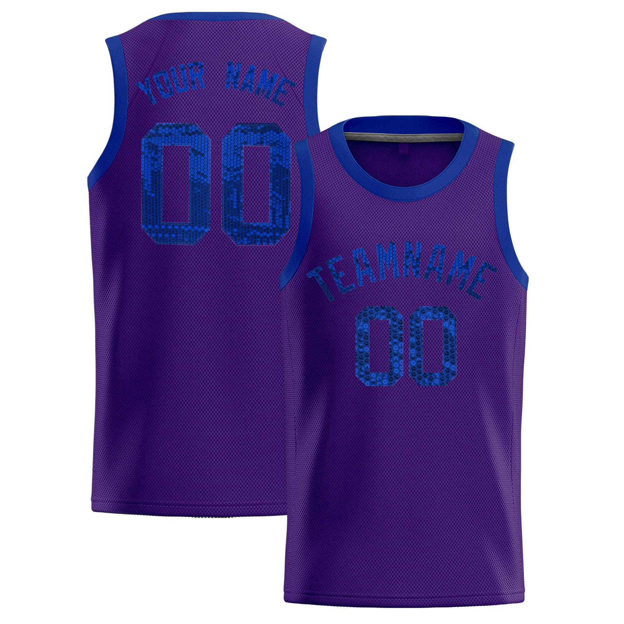 Custom Purple Sequined Tops Athletic Basketball Jersey|KXKSHOP