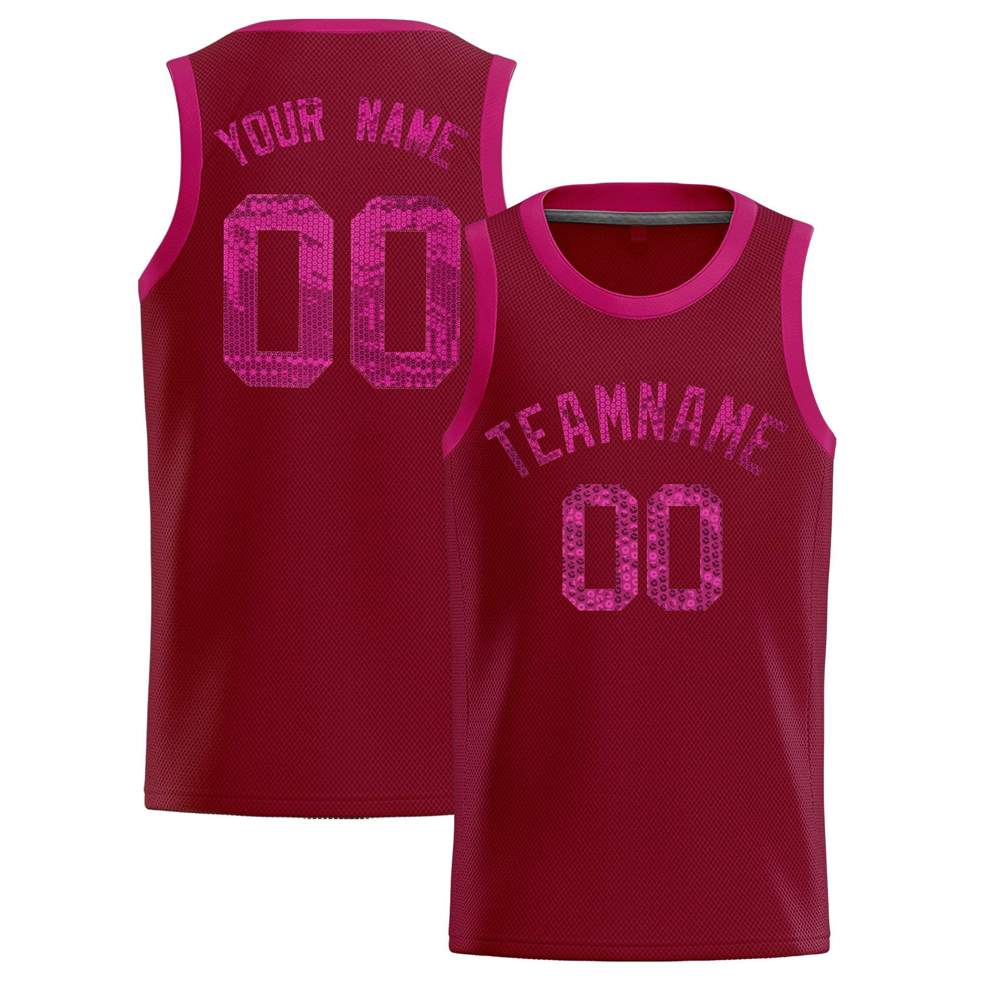 Custom Crimson Sequined Tops Athletic Basketball Jersey|KXKSHOP