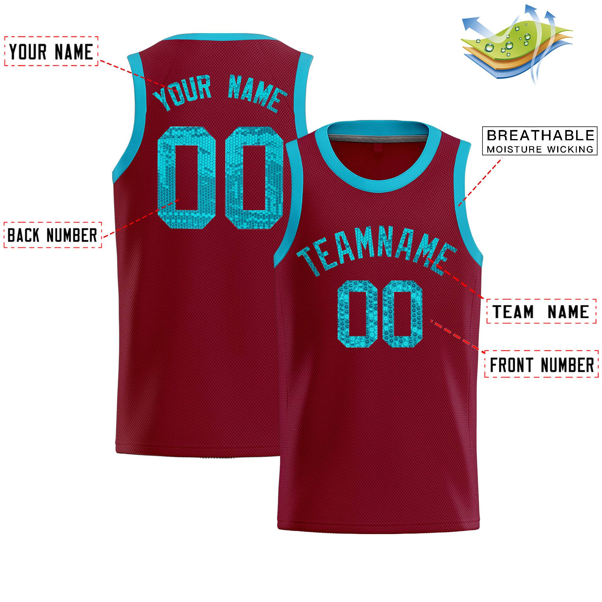 Custom Crimson Sequined Tops Athletic Basketball Jersey|KXKSHOP