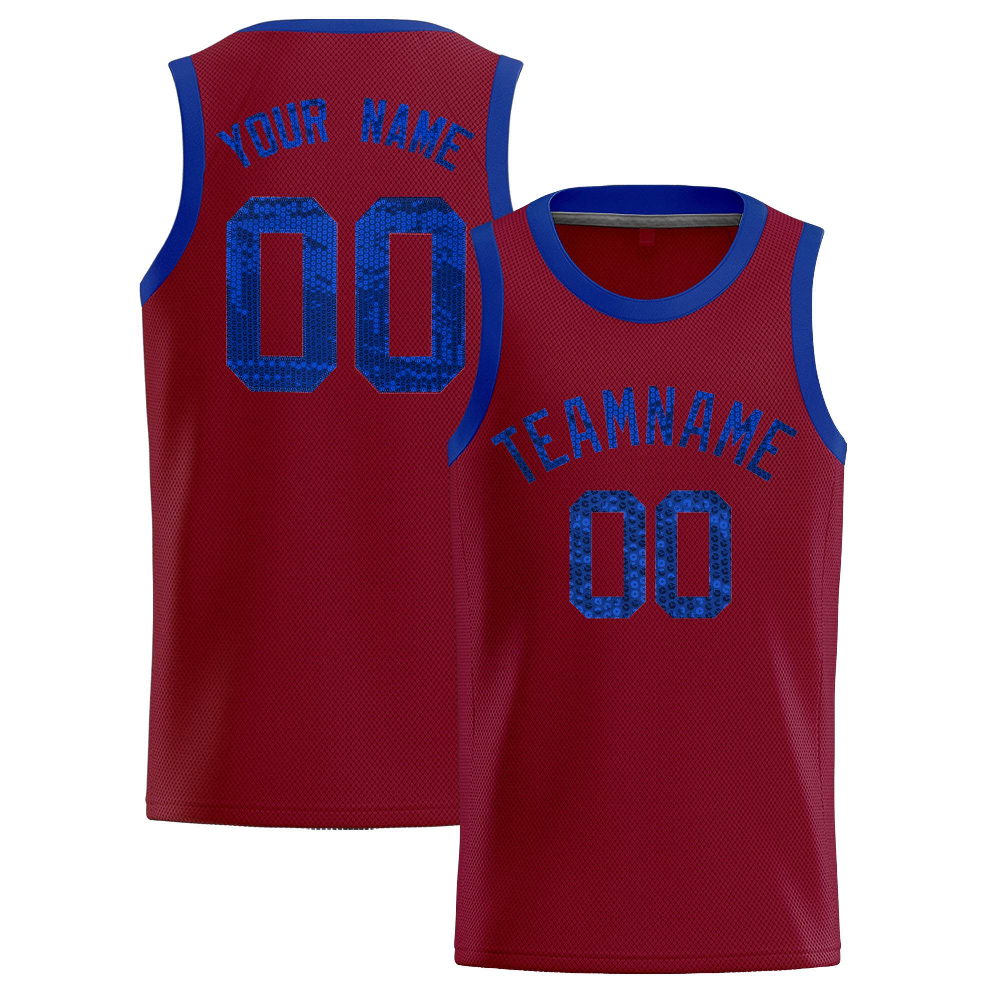 Custom Crimson Sequined Tops Athletic Basketball Jersey|KXKSHOP