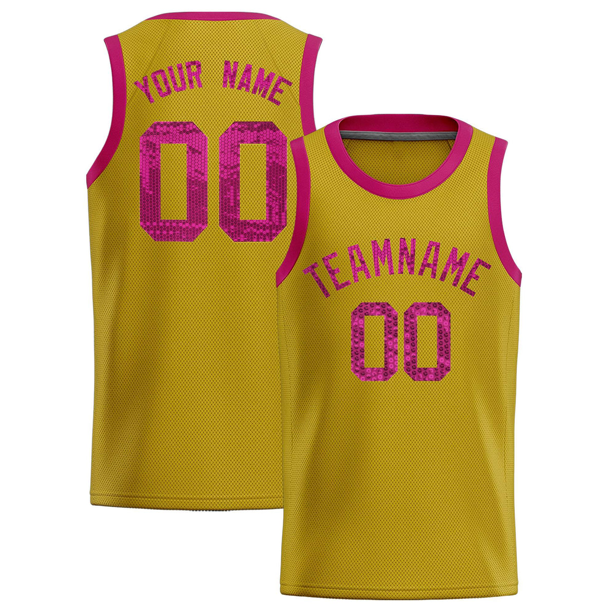 Custom Old Gold Sequined Tops Athletic Basketball Jersey|KXKSHOP