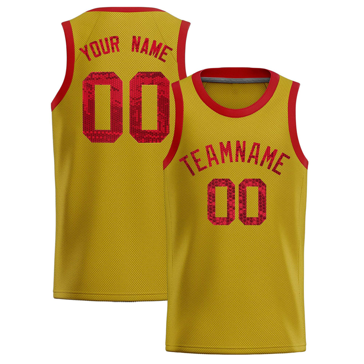 Custom Old Gold Sequined Tops Athletic Basketball Jersey|KXKSHOP