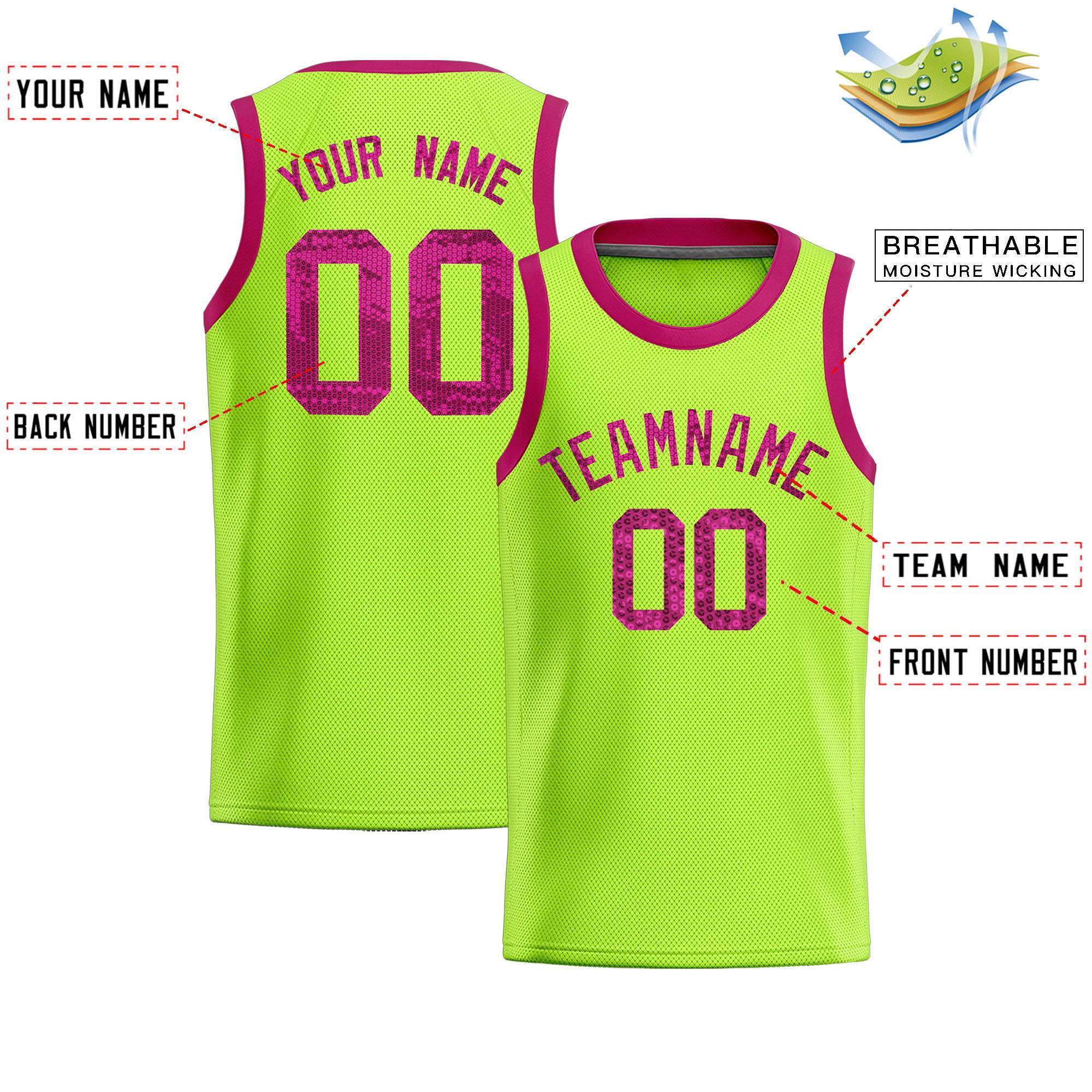 Custom Kelly Green Sequined Tops Athletic Basketball Jersey|KXKSHOP
