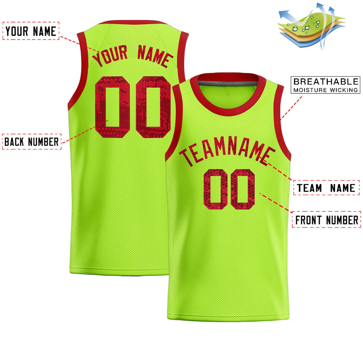 Custom Kelly Green Sequined Tops Athletic Basketball Jersey|KXKSHOP