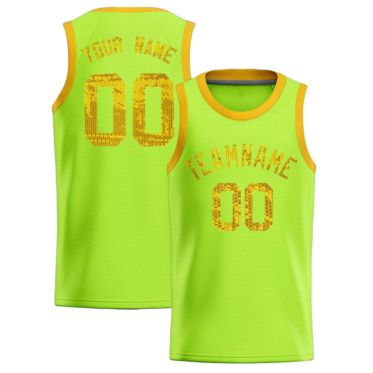 Custom Kelly Green Sequined Tops Athletic Basketball Jersey|KXKSHOP