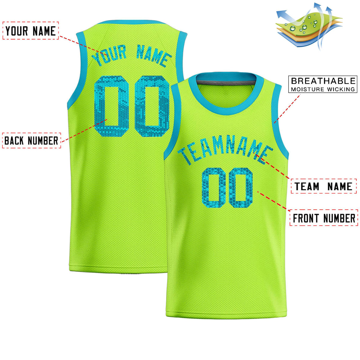 Custom Kelly Green Sequined Tops Athletic Basketball Jersey|KXKSHOP