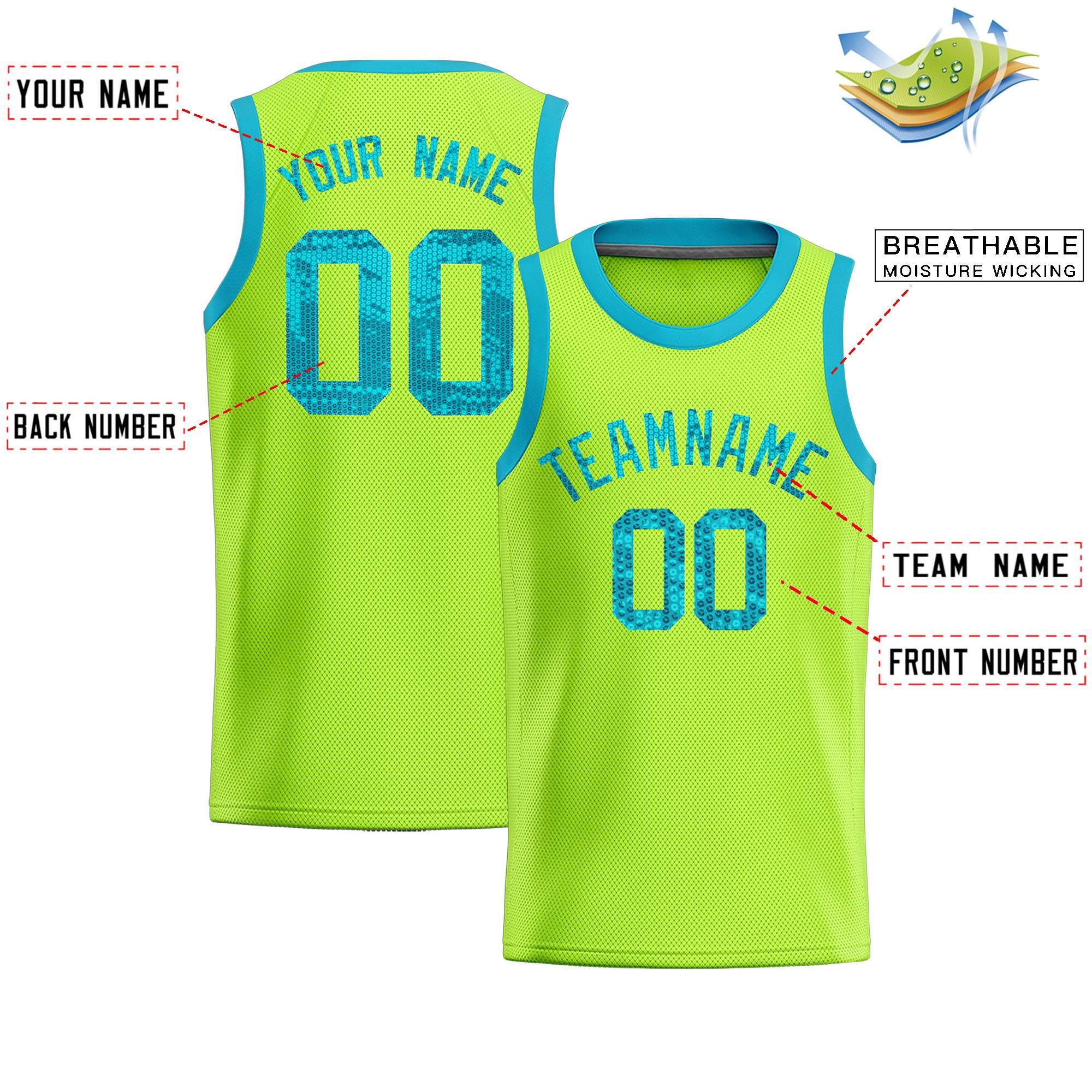 Custom Kelly Green Sequined Tops Athletic Basketball Jersey|KXKSHOP