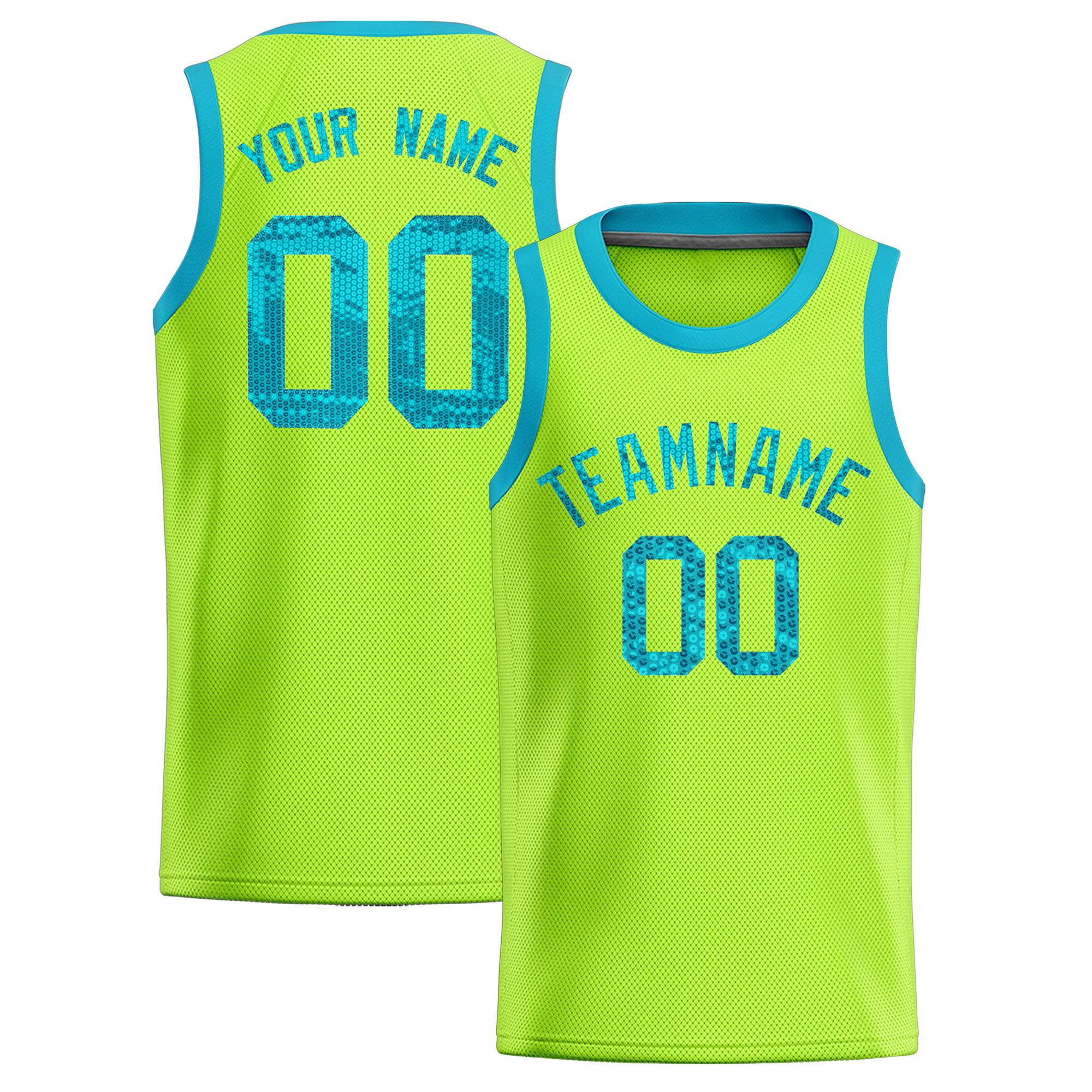 Custom Kelly Green Sequined Tops Athletic Basketball Jersey|KXKSHOP