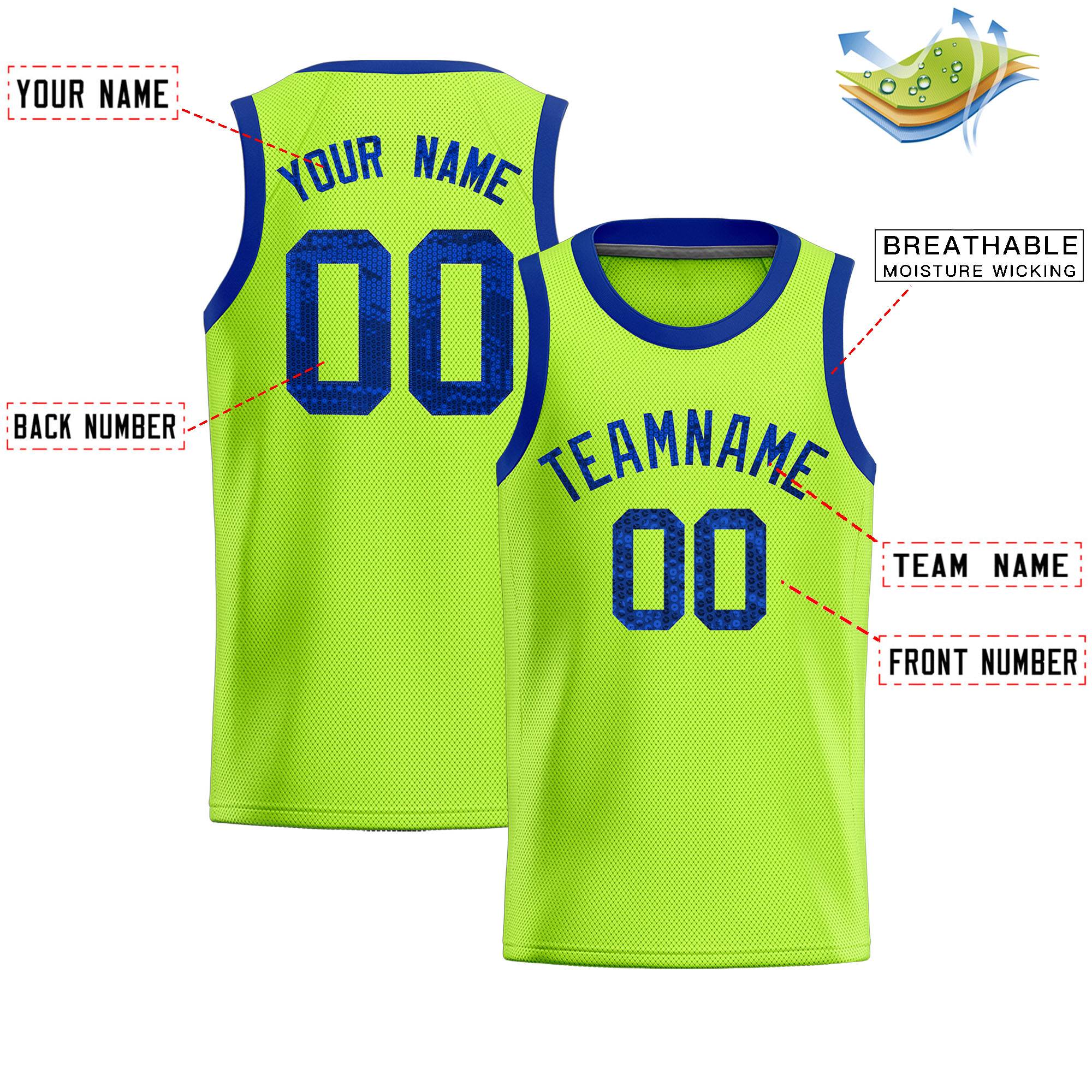 Custom Kelly Green Sequined Tops Athletic Basketball Jersey|KXKSHOP