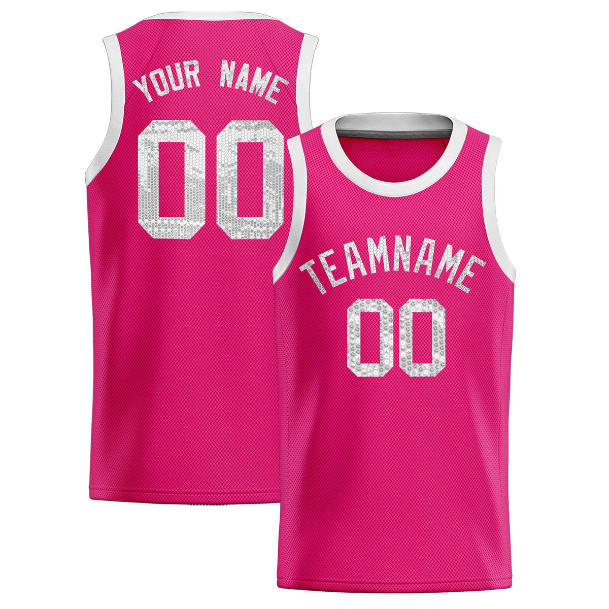 Custom Pink Sequined Tops Athletic Basketball Jersey|KXKSHOP