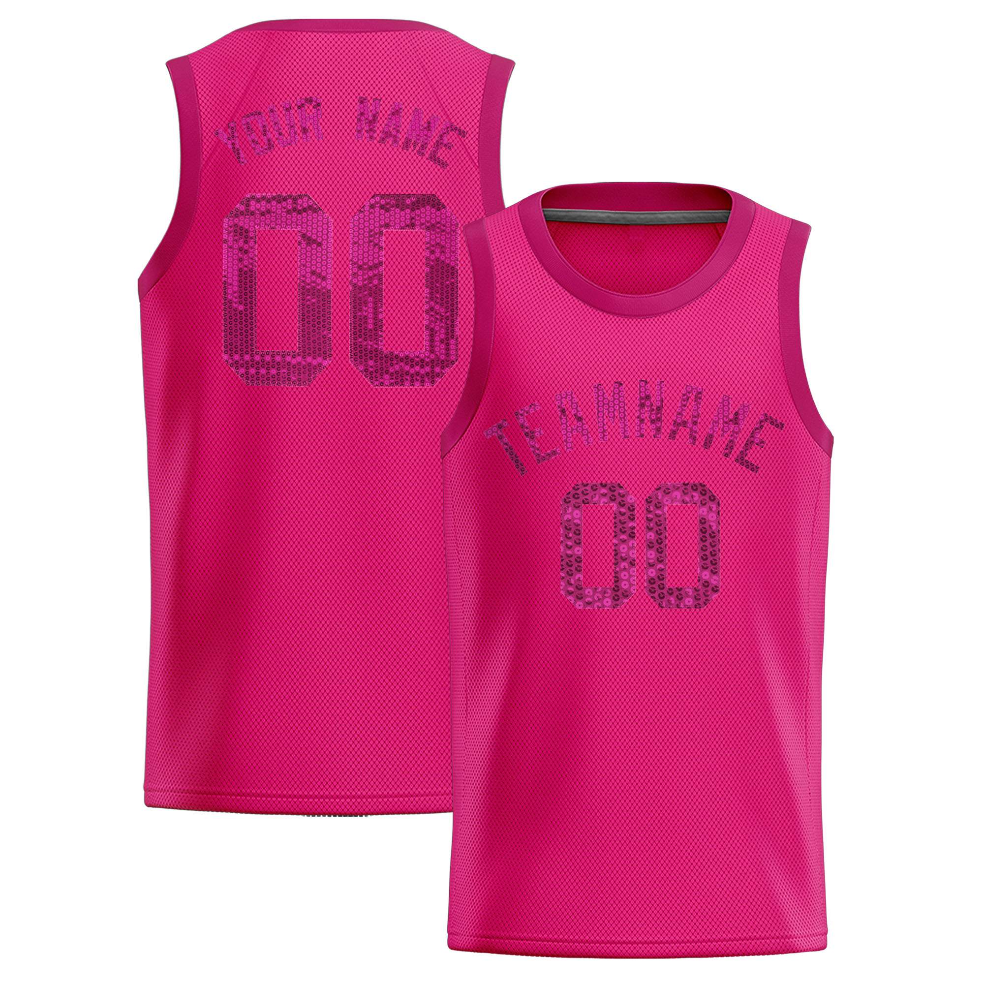 Custom Pink Sequined Tops Athletic Basketball Jersey|KXKSHOP