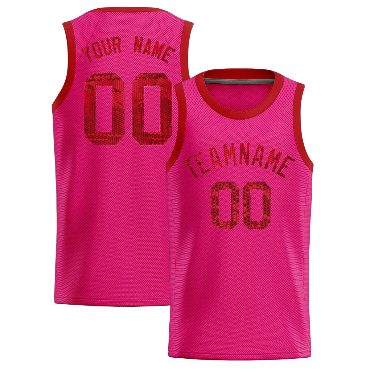 Custom Pink Sequined Tops Athletic Basketball Jersey|KXKSHOP