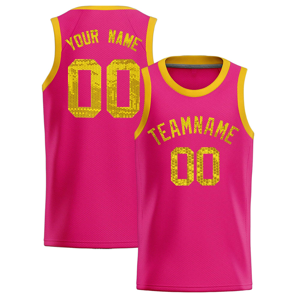 Custom Pink Sequined Tops Athletic Basketball Jersey|KXKSHOP