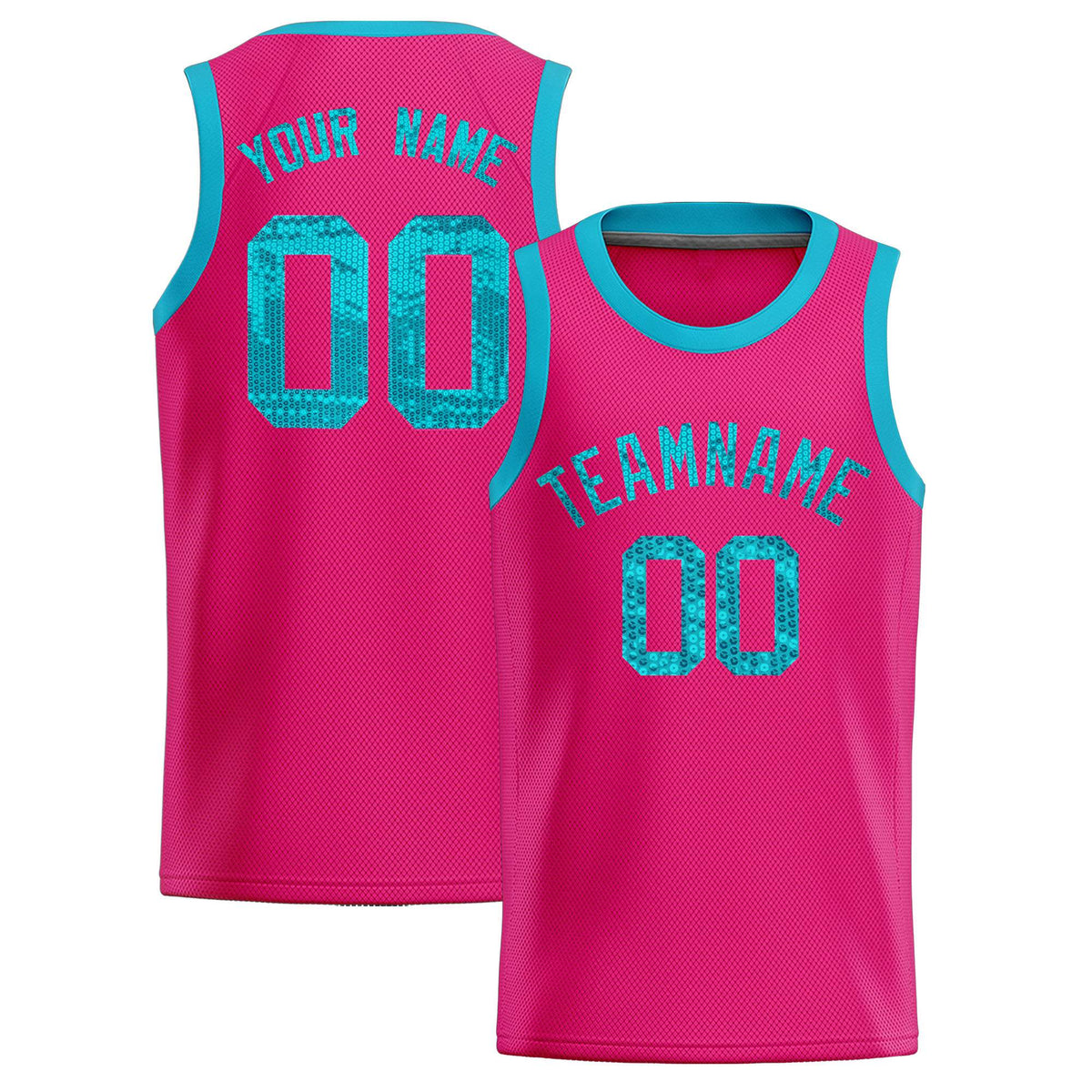 Custom Pink Sequined Tops Athletic Basketball Jersey|KXKSHOP