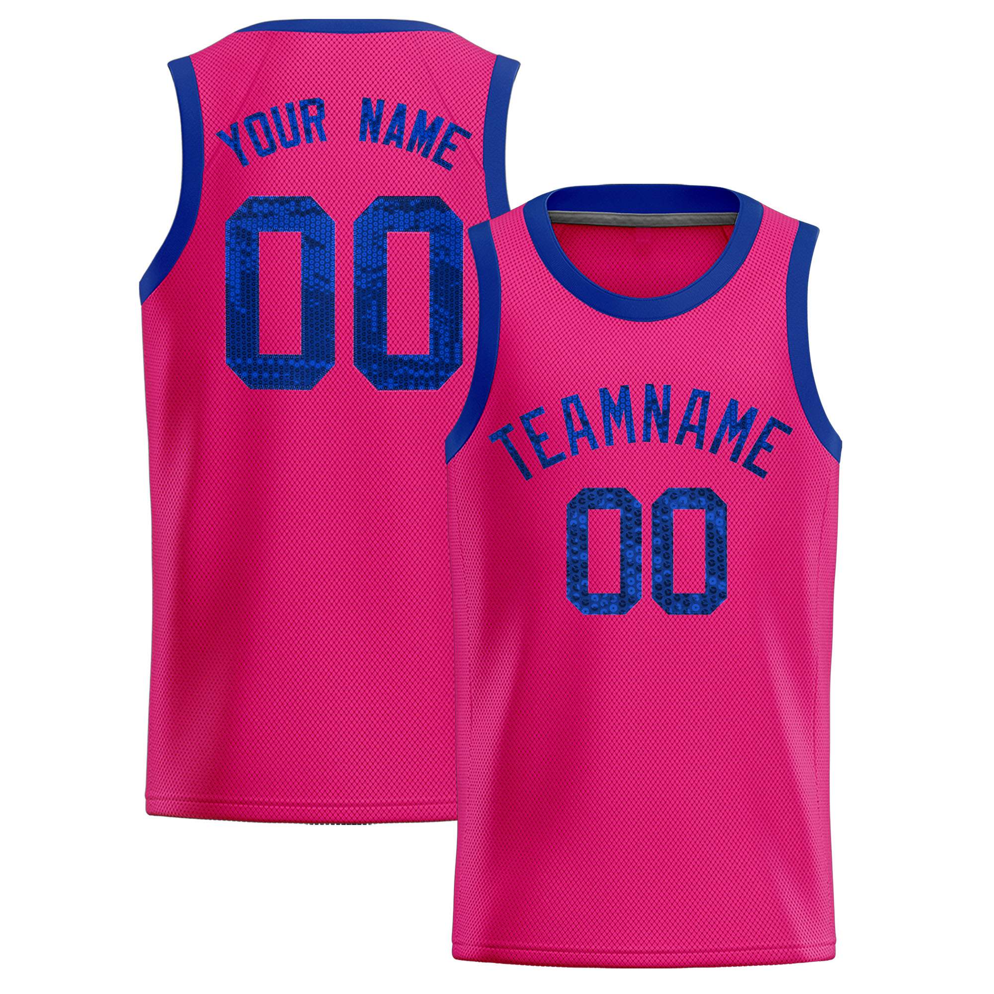 Custom Pink Sequined Tops Athletic Basketball Jersey|KXKSHOP