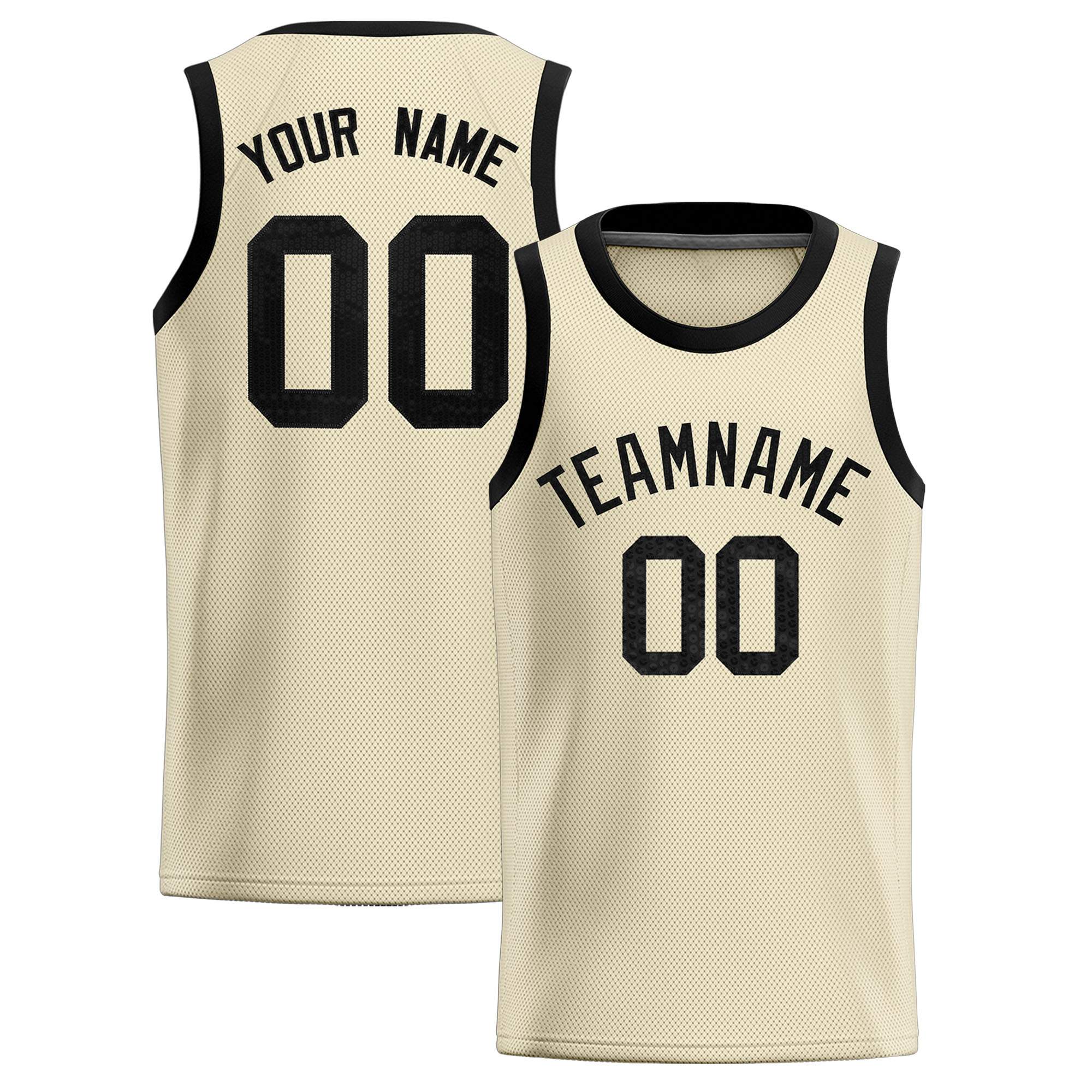 Custom Cream Sequined Tops Athletic Basketball Jersey|KXKSHOP
