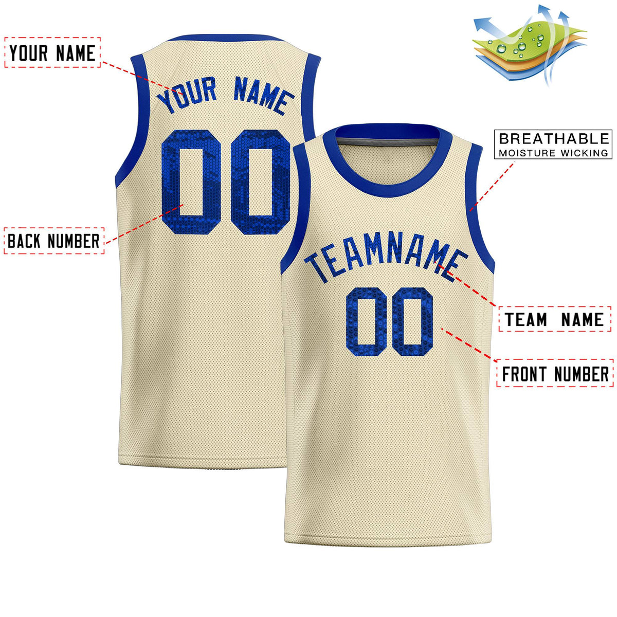 Custom Cream Sequined Tops Athletic Basketball Jersey|KXKSHOP