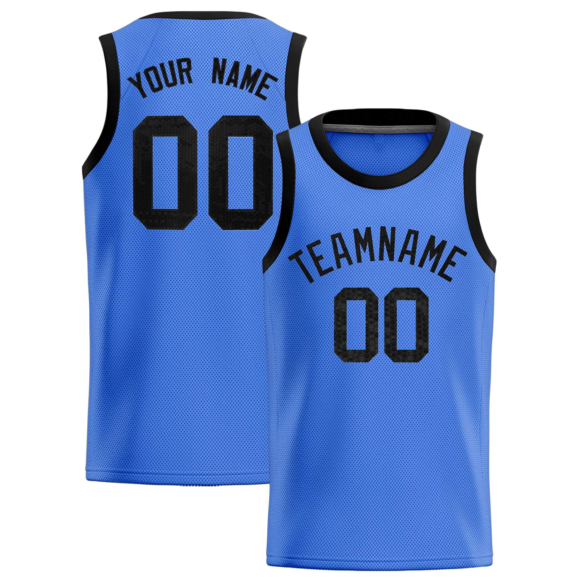 Custom Powder Blue Sequined Tops Athletic Basketball Jersey|KXKSHOP