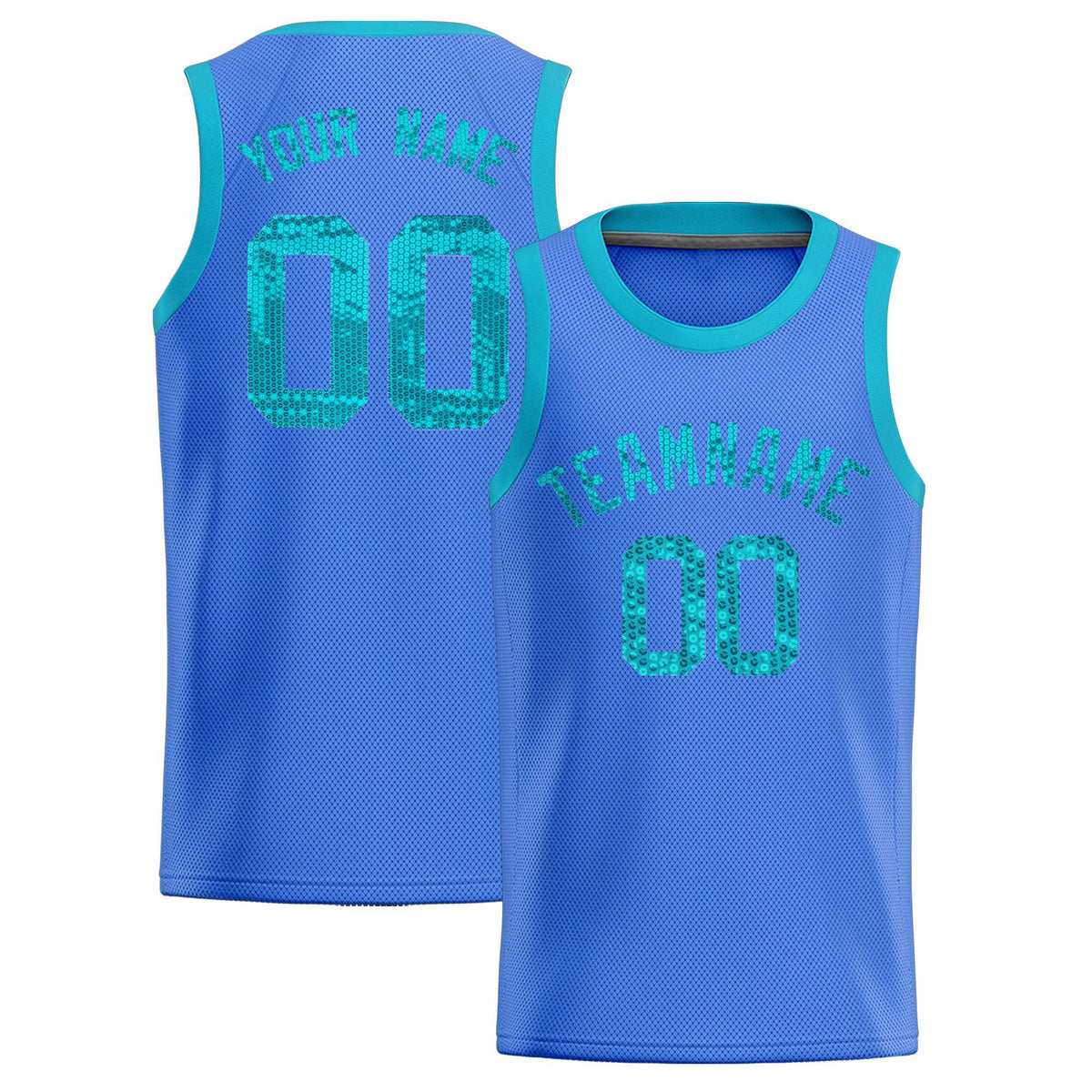 Custom Powder Blue Sequined Tops Athletic Basketball Jersey|KXKSHOP