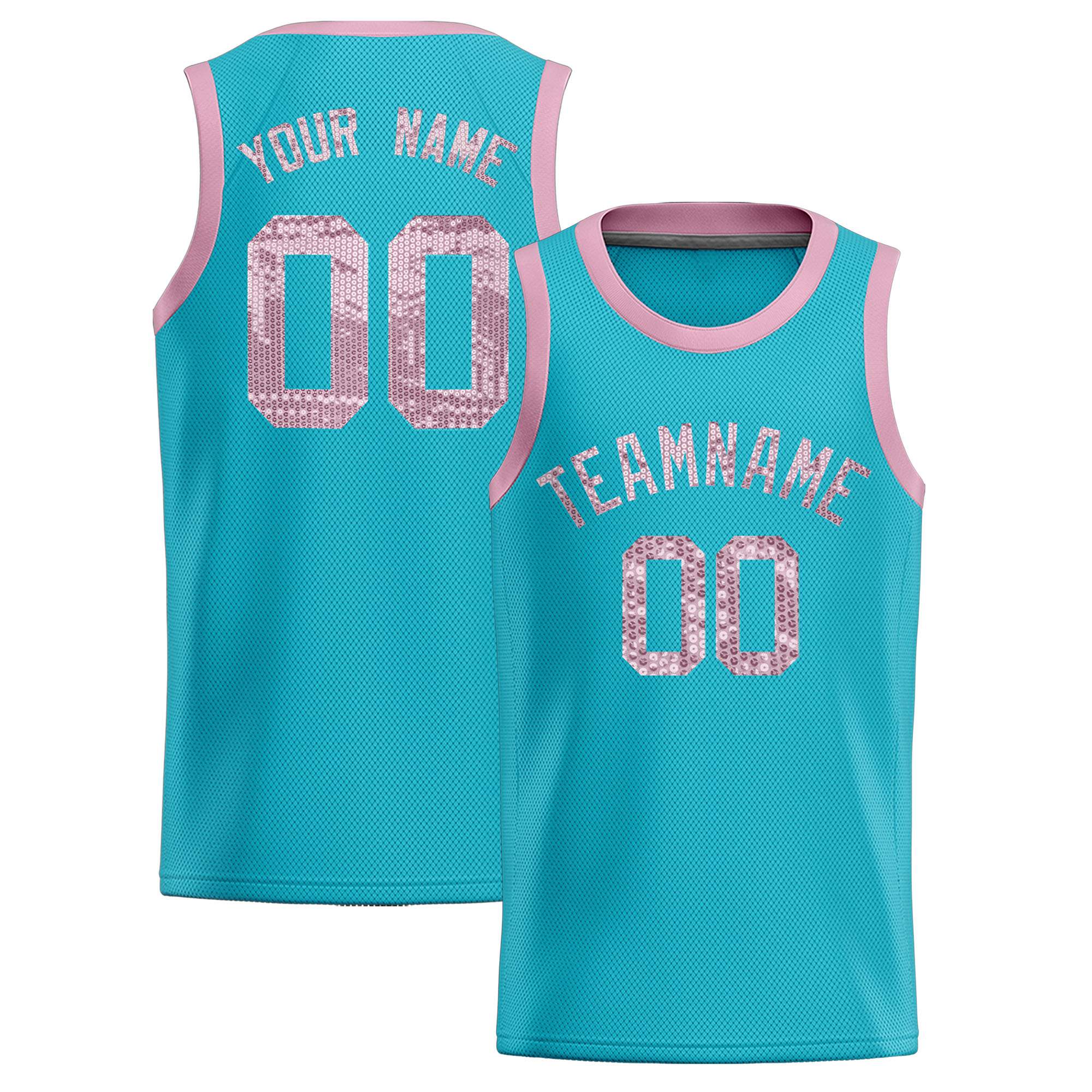 Custom Sky Blue Sequined Tops Athletic Basketball Jersey|KXKSHOP