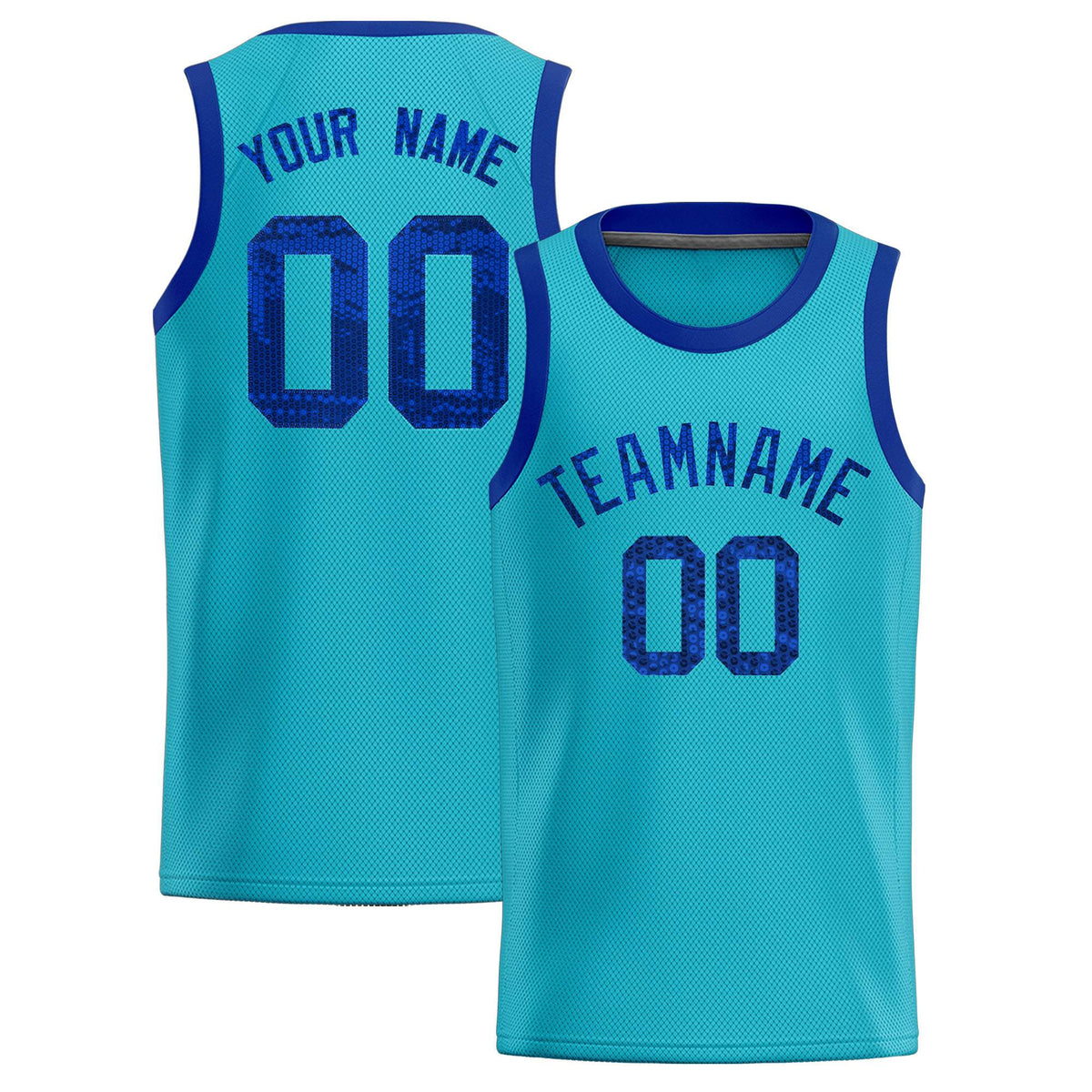 Custom Sky Blue Sequined Tops Athletic Basketball Jersey|KXKSHOP