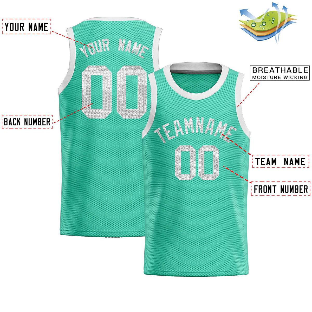 Custom Bright Green Sequined Tops Athletic Basketball Jersey|KXKSHOP