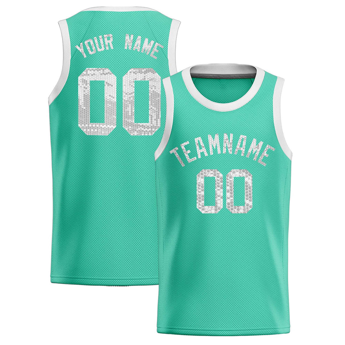 Custom Bright Green Sequined Tops Athletic Basketball Jersey|KXKSHOP