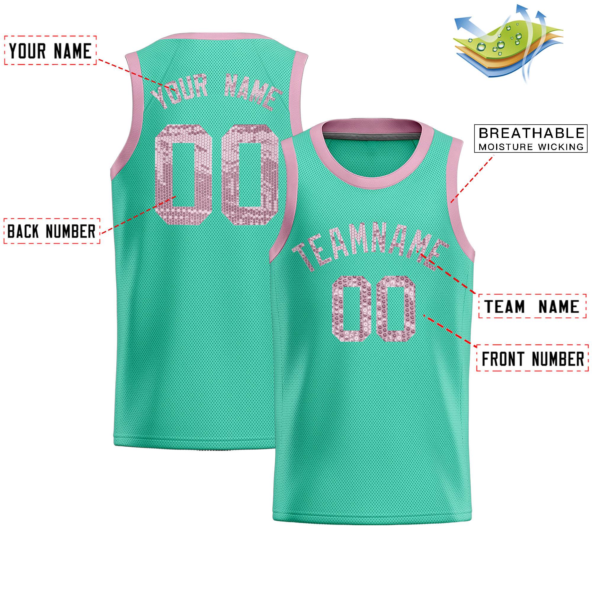 Custom Bright Green Sequined Tops Athletic Basketball Jersey|KXKSHOP