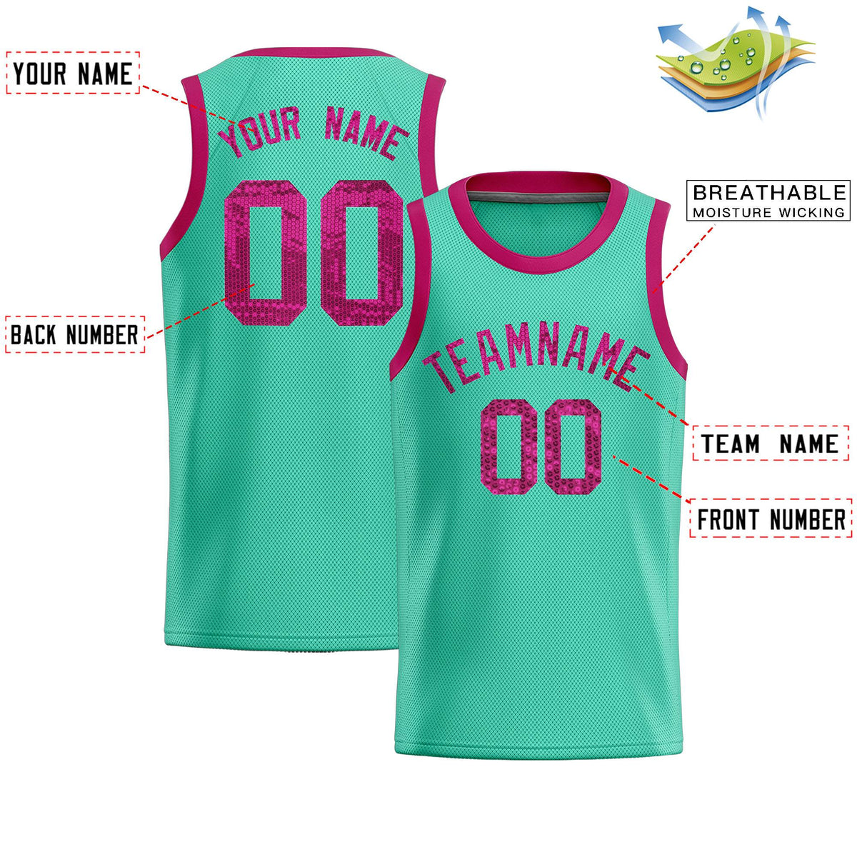 Custom Bright Green Sequined Tops Athletic Basketball Jersey|KXKSHOP