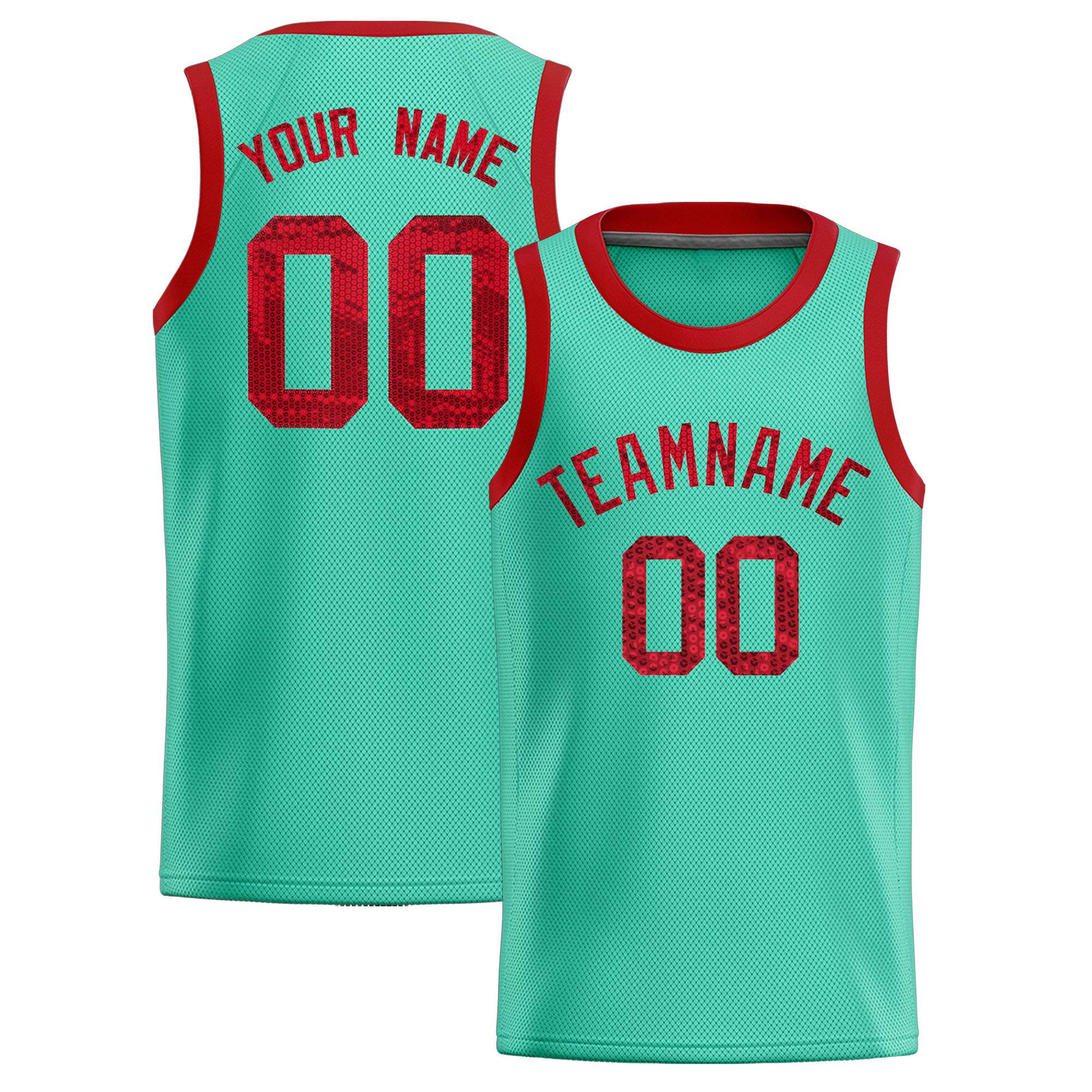 Custom Bright Green Sequined Tops Athletic Basketball Jersey|KXKSHOP