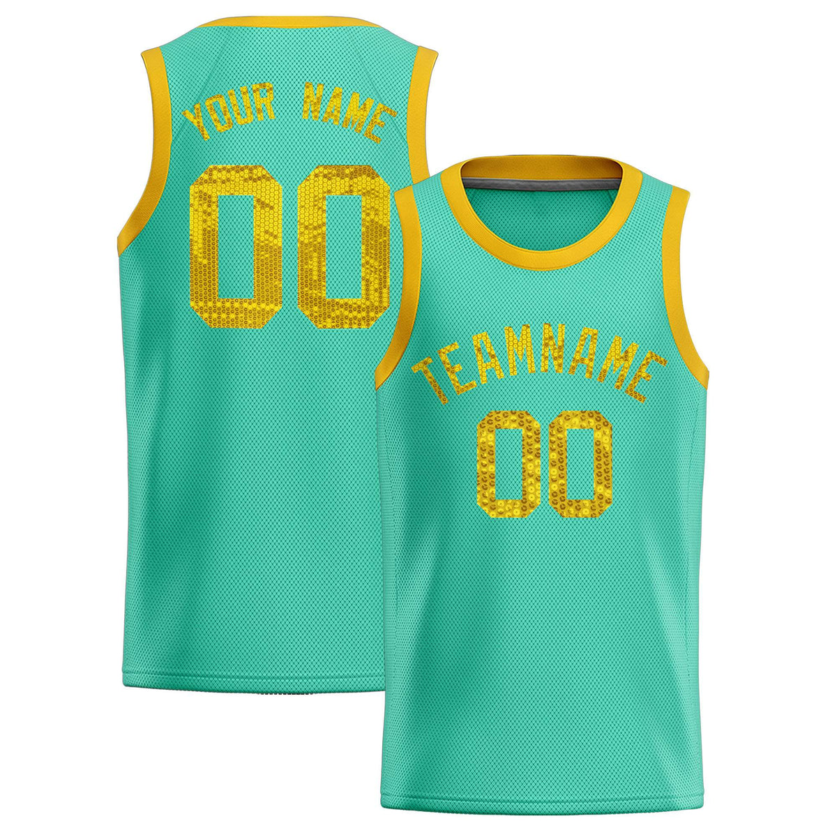 Custom Bright Green Sequined Tops Athletic Basketball Jersey|KXKSHOP