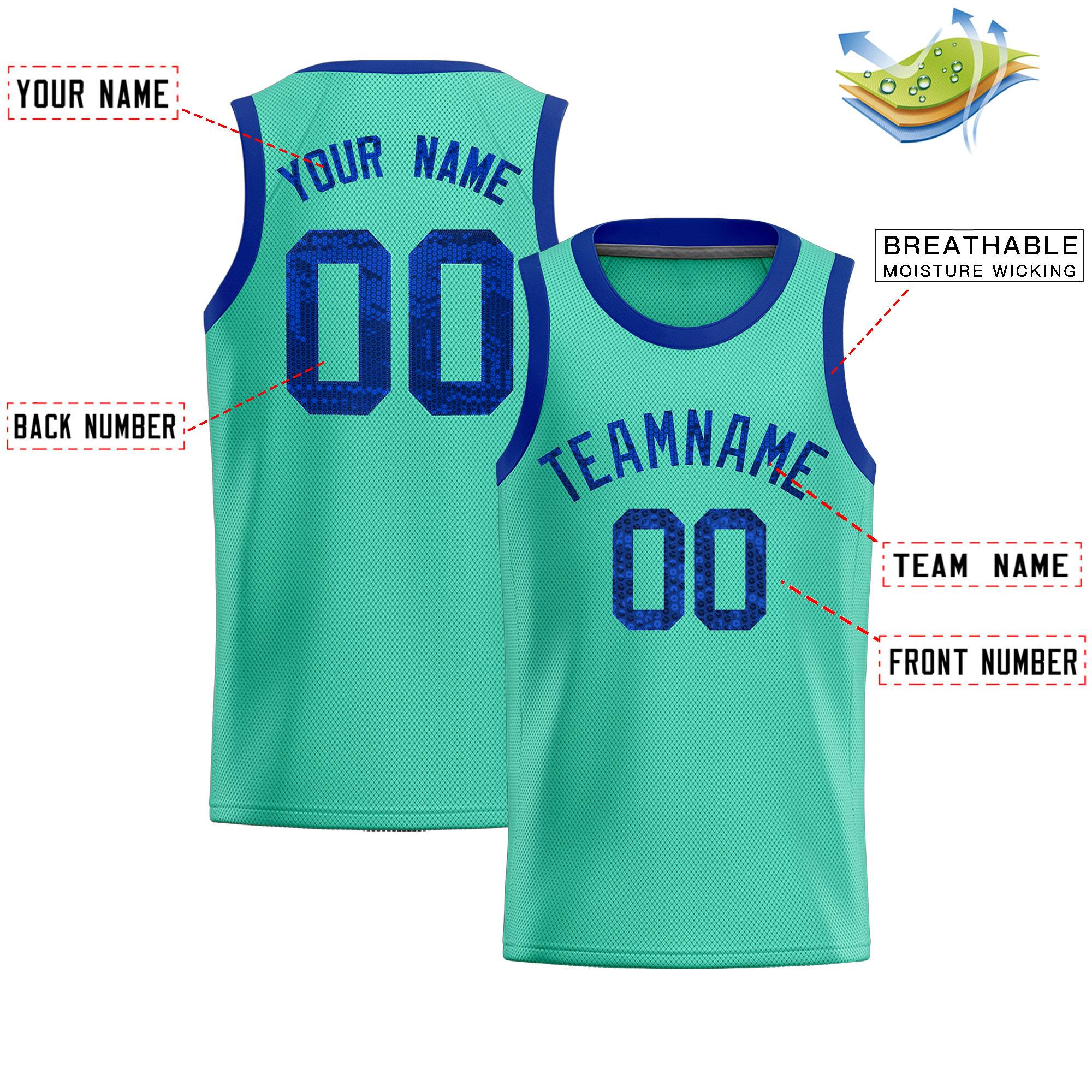 Custom Bright Green Sequined Tops Athletic Basketball Jersey|KXKSHOP
