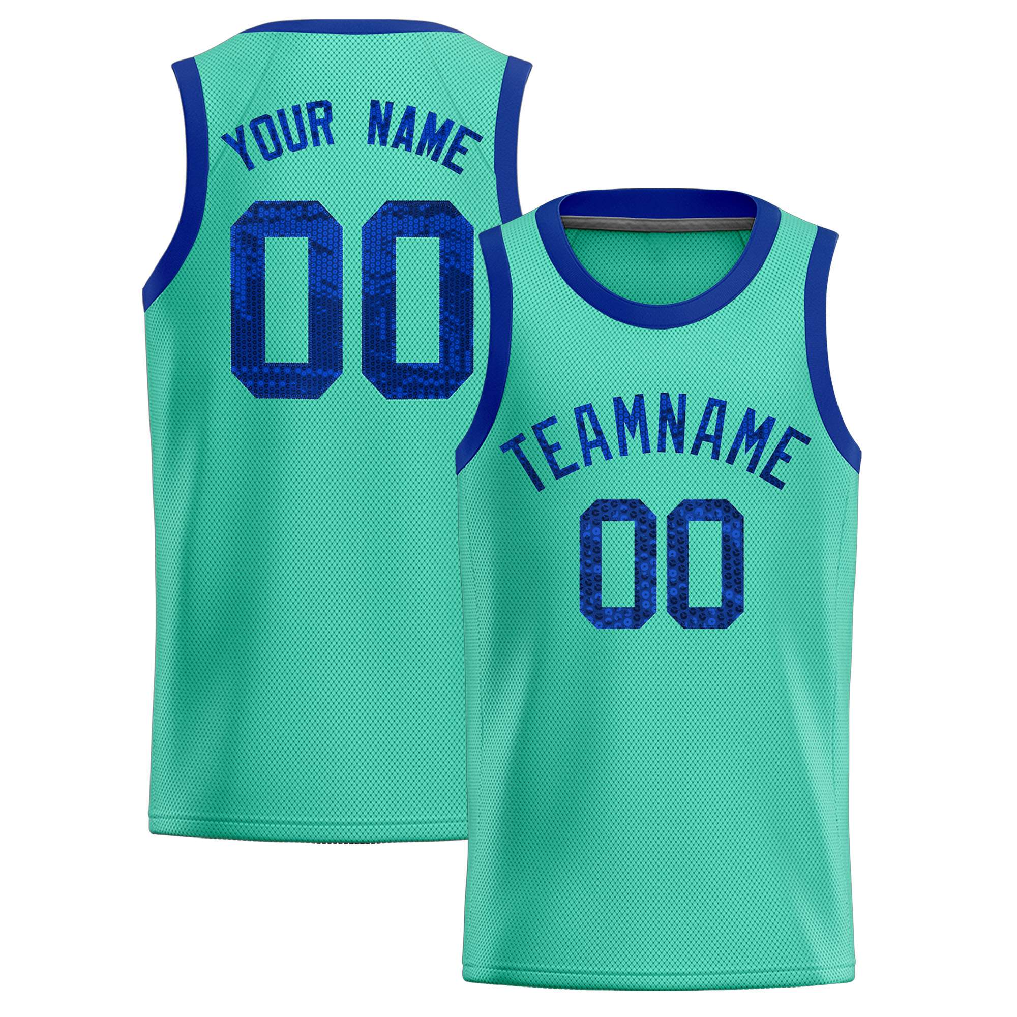 Custom Bright Green Sequined Tops Athletic Basketball Jersey|KXKSHOP