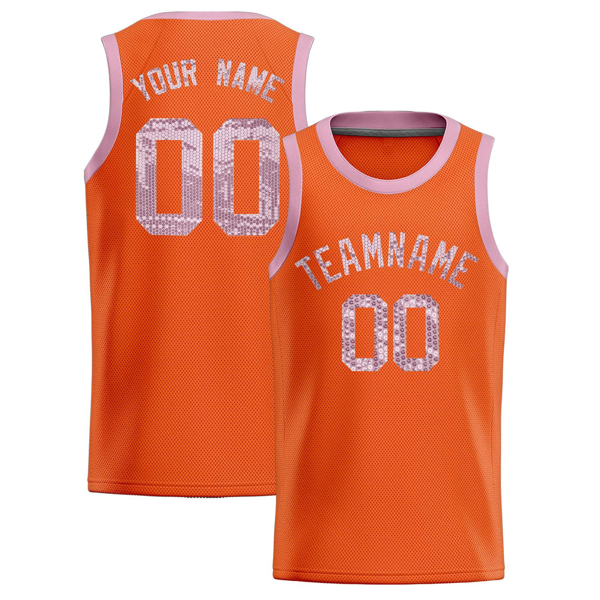 Custom Orange Sequined Tops Athletic Basketball Jersey|KXKSHOP