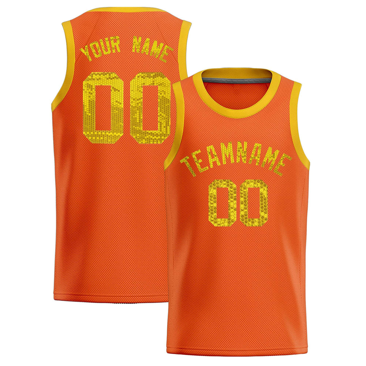 Custom Orange Sequined Tops Athletic Basketball Jersey|KXKSHOP