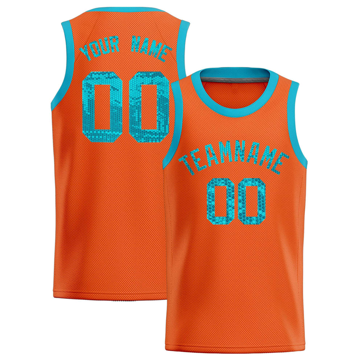 Custom Orange Sequined Tops Athletic Basketball Jersey|KXKSHOP
