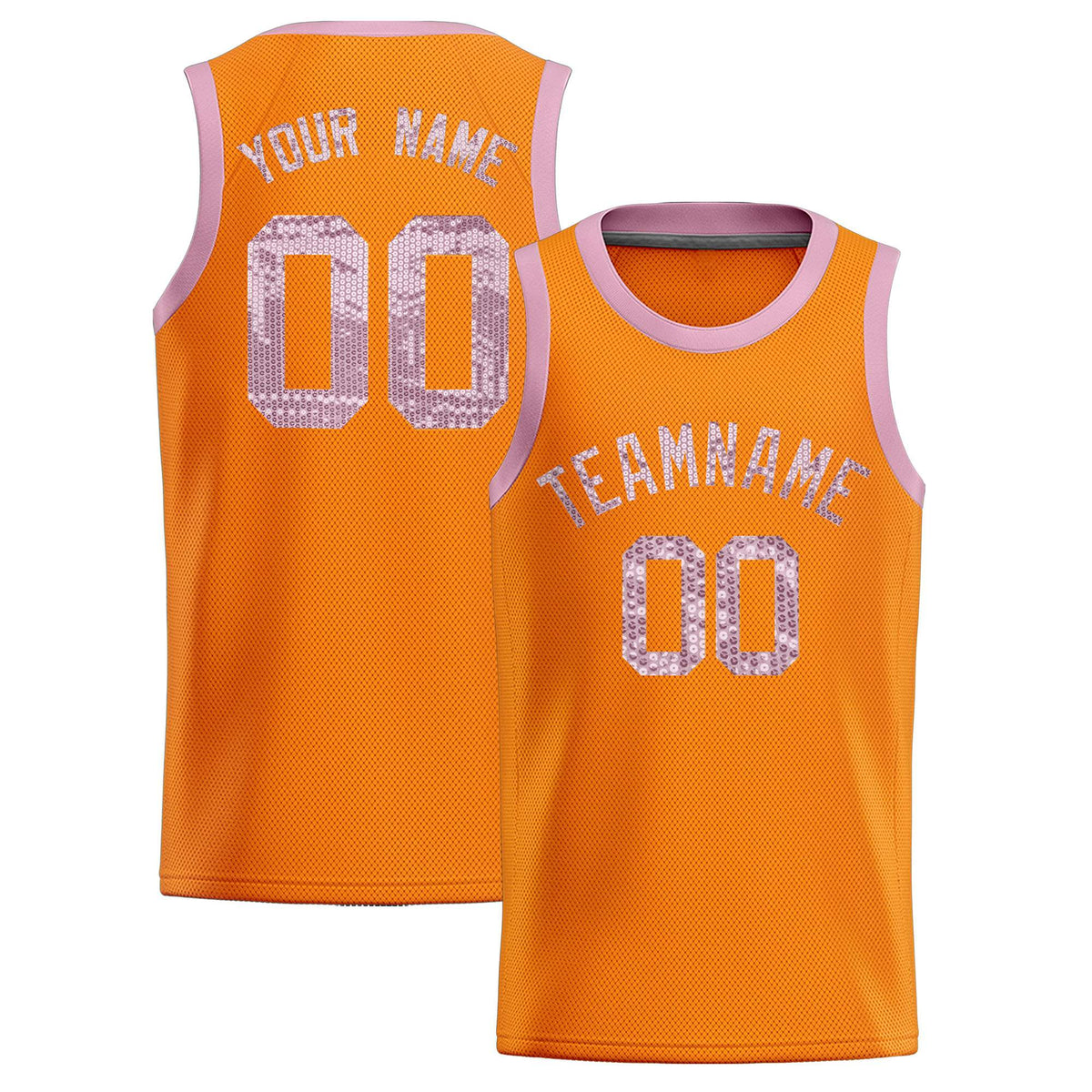 Custom Orange Sequined Tops Athletic Basketball Jersey|KXKSHOP