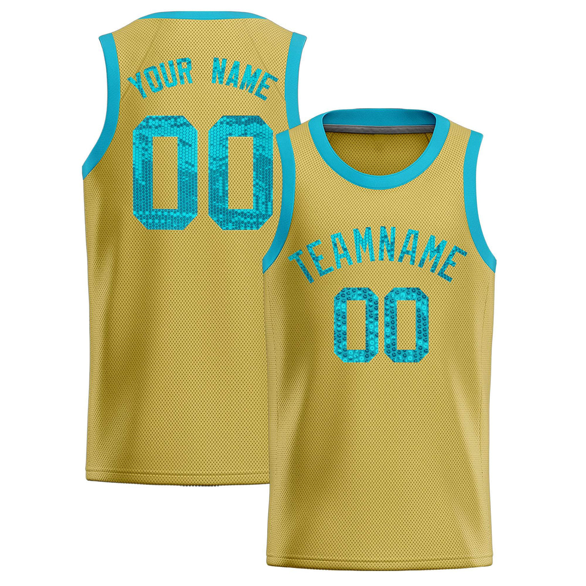 Custom Old Gold Sequined Tops Athletic Basketball Jersey|KXKSHOP