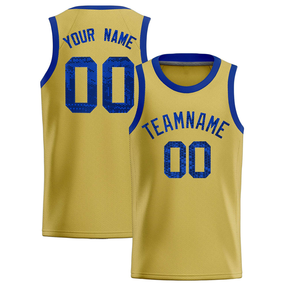 Custom Old Gold Sequined Tops Athletic Basketball Jersey|KXKSHOP