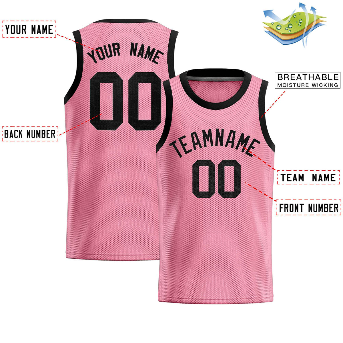 Custom Light Pink Sequined Tops Athletic Basketball Jersey|KXKSHOP