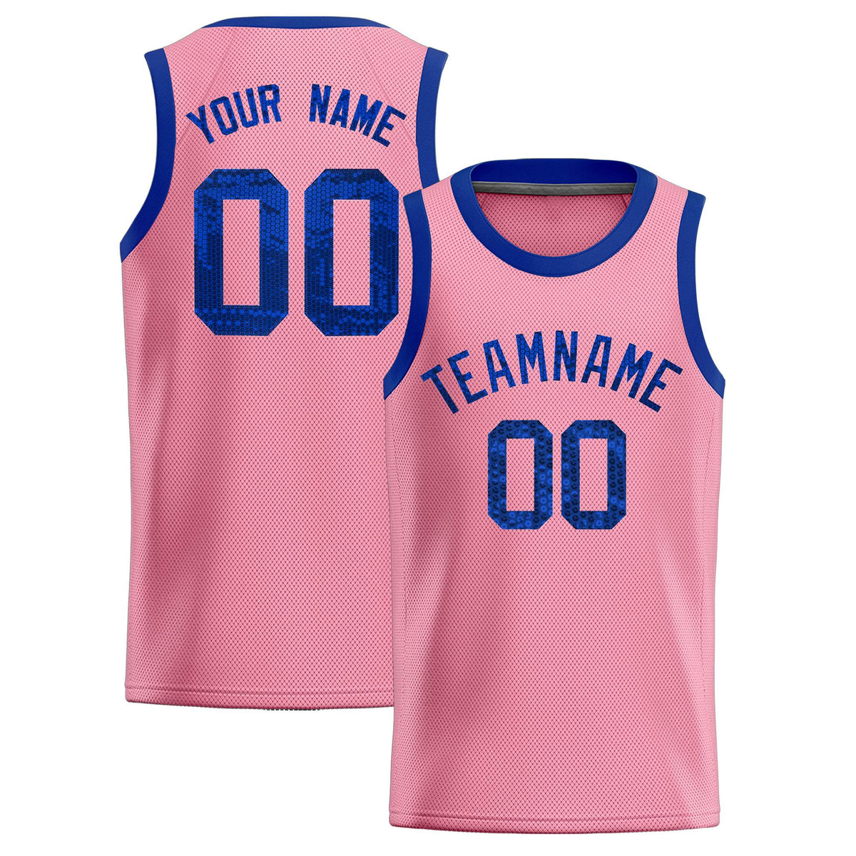 Custom Light Pink Sequined Tops Athletic Basketball Jersey|KXKSHOP