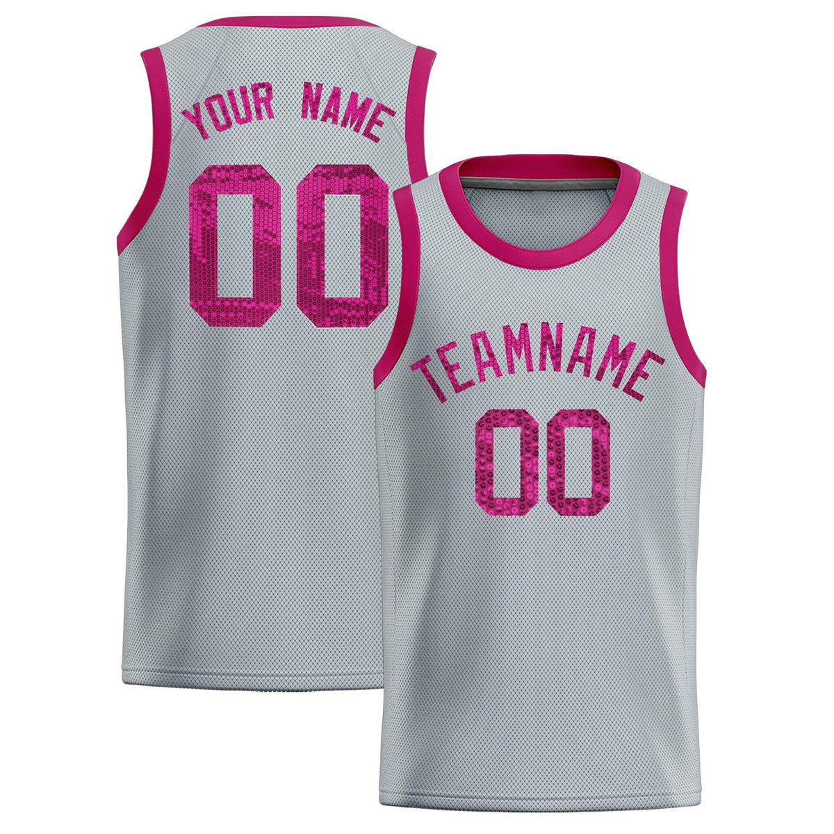 Custom Silver Sequined Tops Athletic Basketball Jersey|KXKSHOP