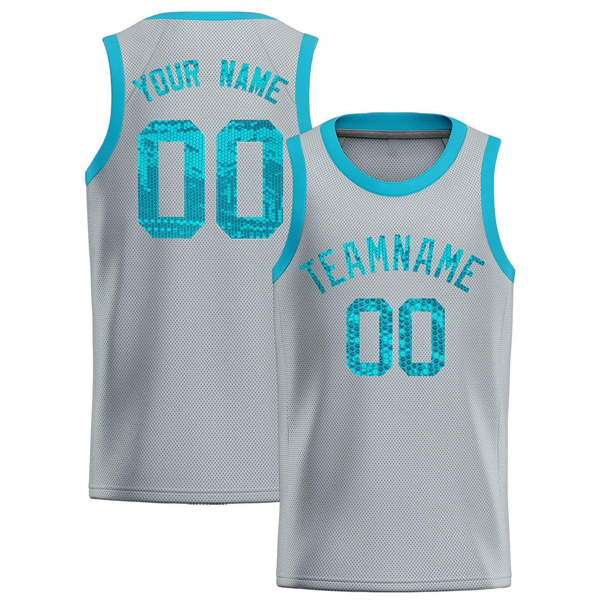 Custom Silver Sequined Tops Athletic Basketball Jersey|KXKSHOP