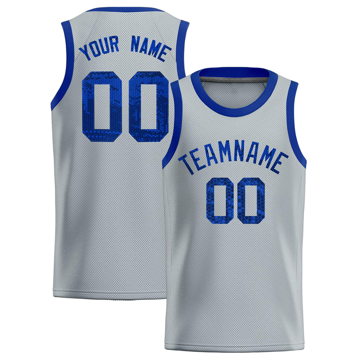 Custom Silver Sequined Tops Athletic Basketball Jersey|KXKSHOP