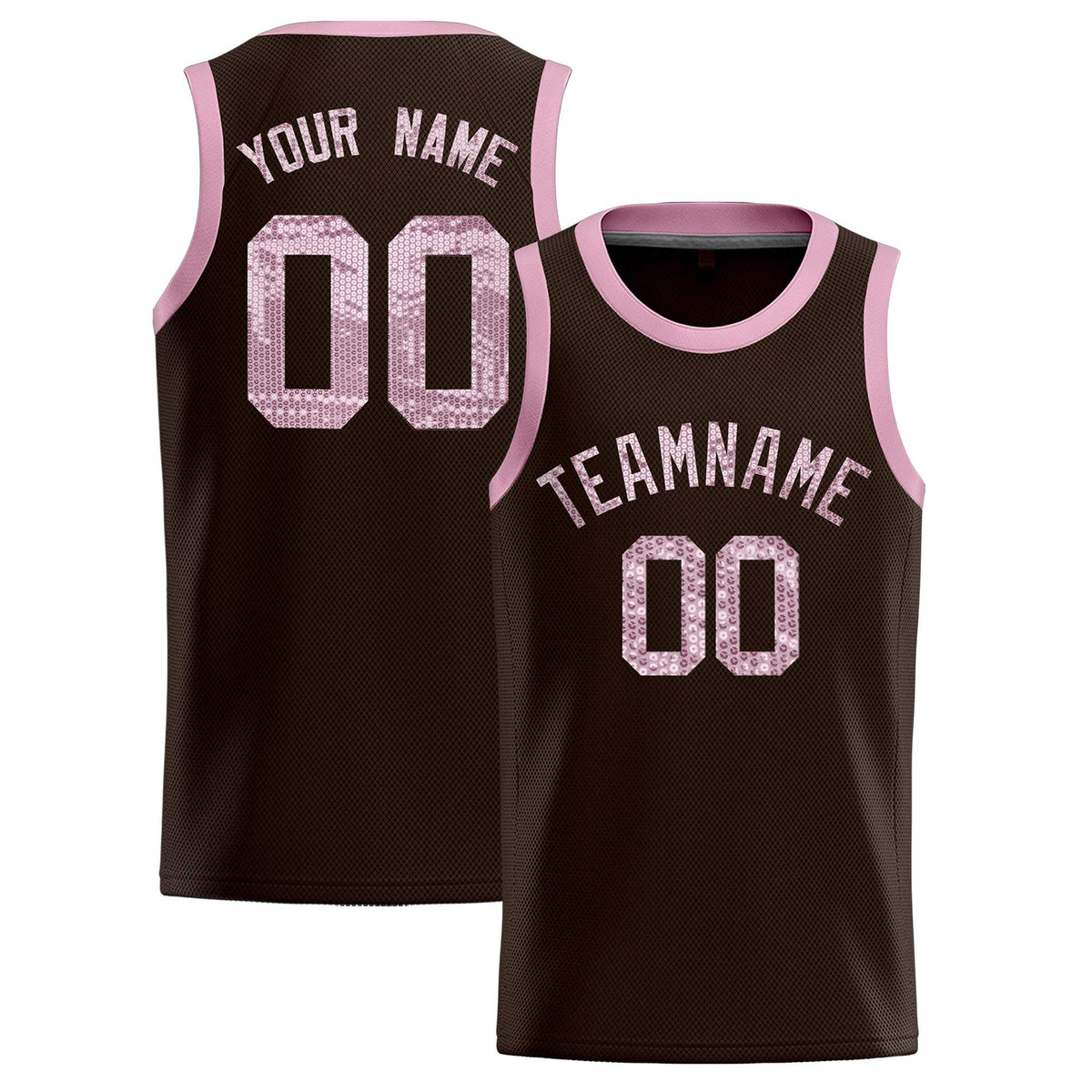 Custom Brown Sequined Tops Athletic Basketball Jersey|KXKSHOP