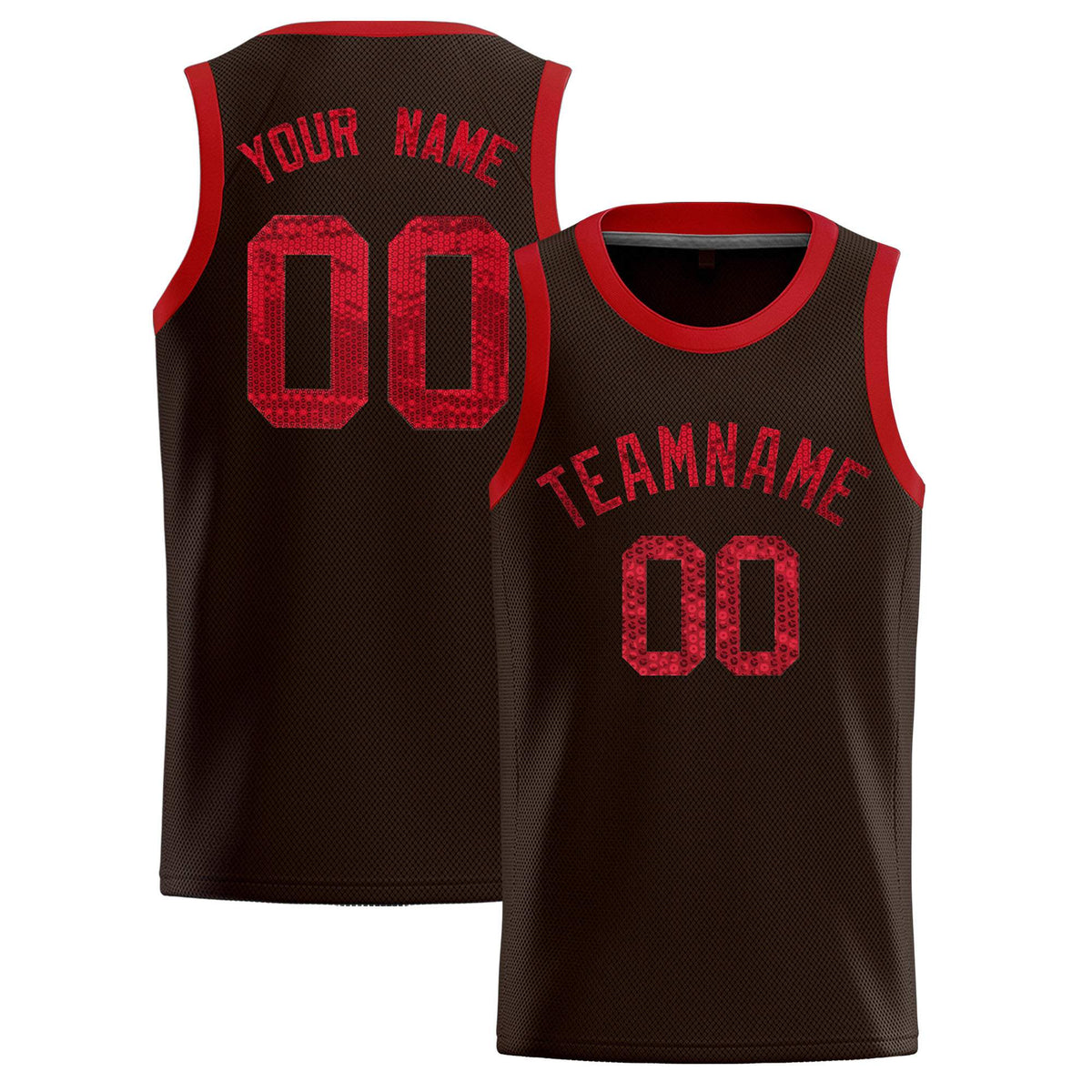 Custom Brown Sequined Tops Athletic Basketball Jersey|KXKSHOP