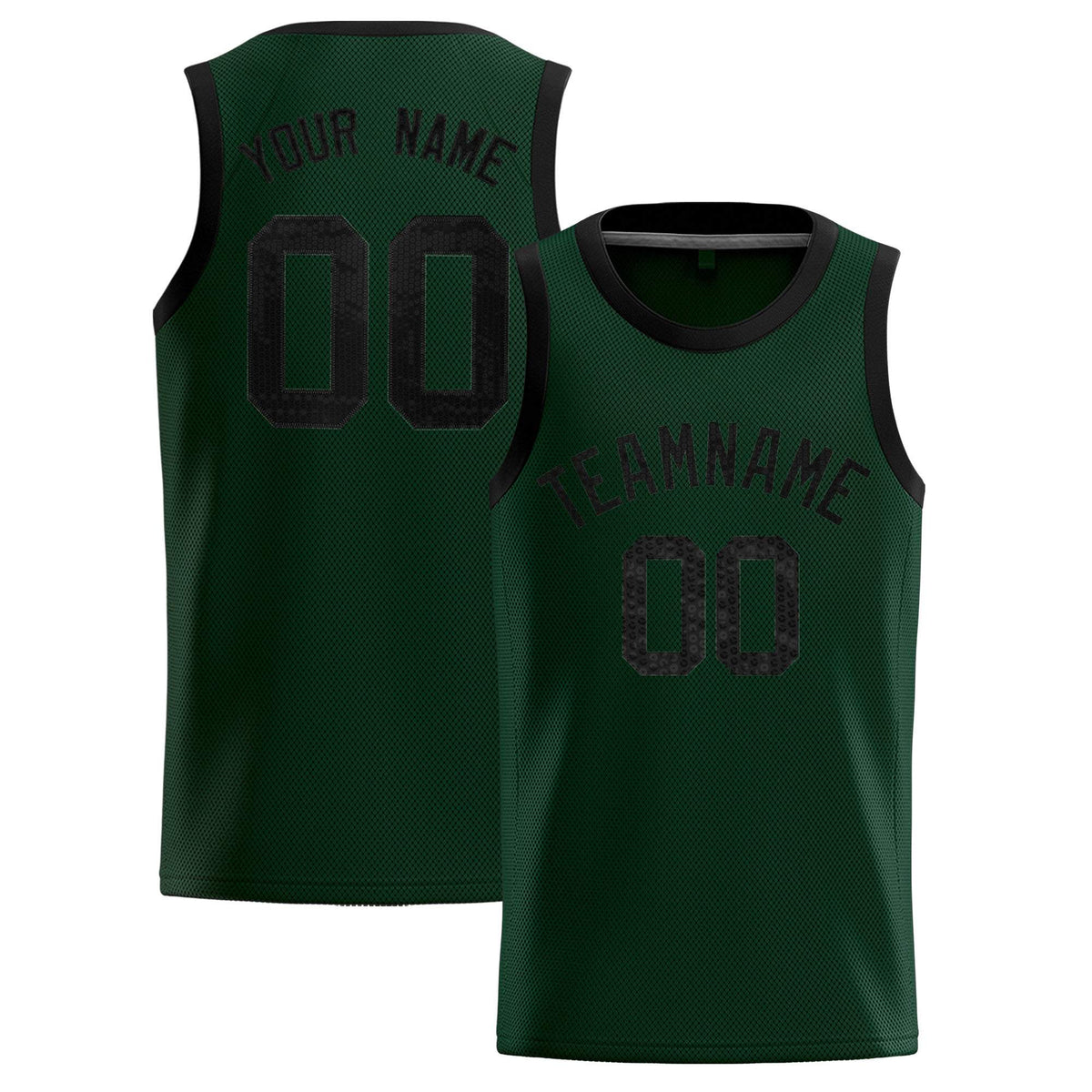 Custom Hunter Green Sequined Tops Athletic Basketball Jersey|KXKSHOP